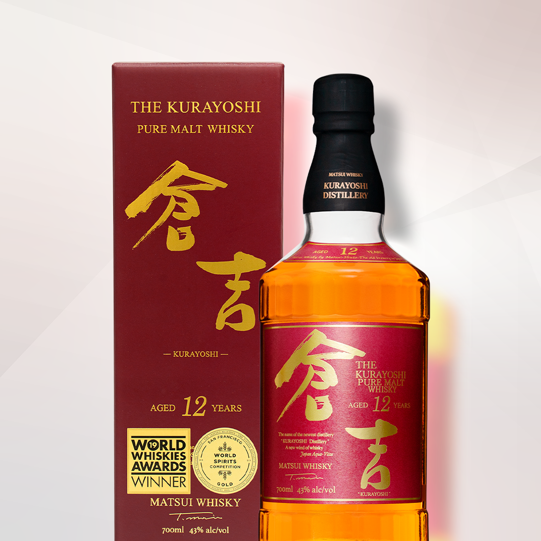マツイピュアモルトウイスキー「倉吉 12年」12年間以上樽で熟成させたモルト原酒を使用。世界からも評価の高い「倉吉」のヴィンテージシリーズです。