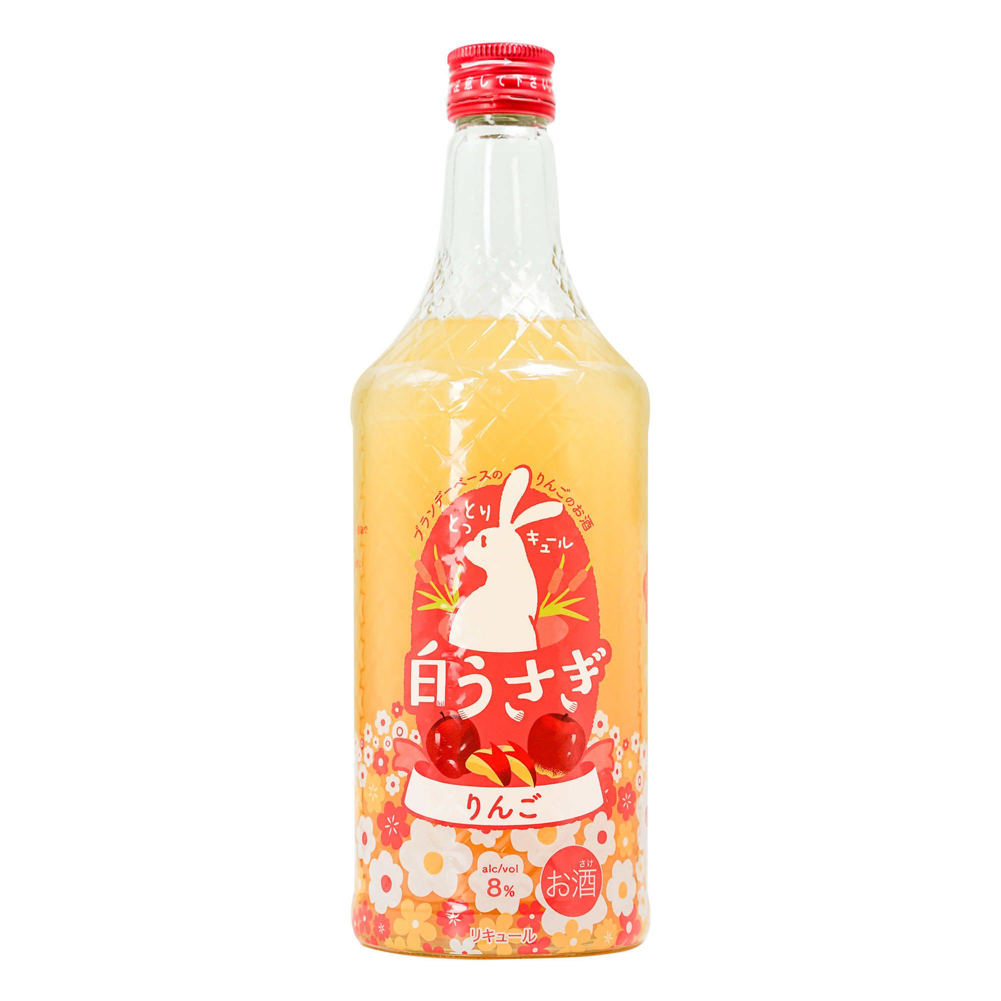 「白うさぎ りんご」700ml。国産りんごを使ったリキュール。ブランデーのコクが加わったアルコール分8%のお酒。