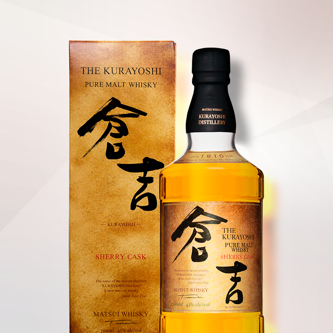 マツイピュアモルトウイスキー「倉吉 シェリーカスク」オーク樽で熟成後、シェリー樽で後熟成。
「倉吉」本来の芳醇な風味に加え、シェリー特有の甘さと芳香が調和して、深みのある味わいが特徴です。
